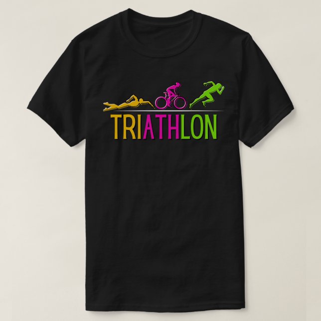 T-shirt Triathlon Marathon Sport Course à vélo de natation (Design devant)