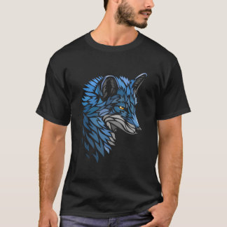 T-shirt Tribal Beautiful Blue Fox