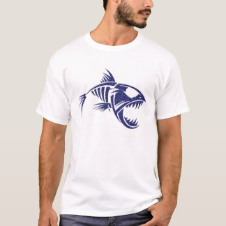 T-shirt tribal féroce de squelette de poissons
