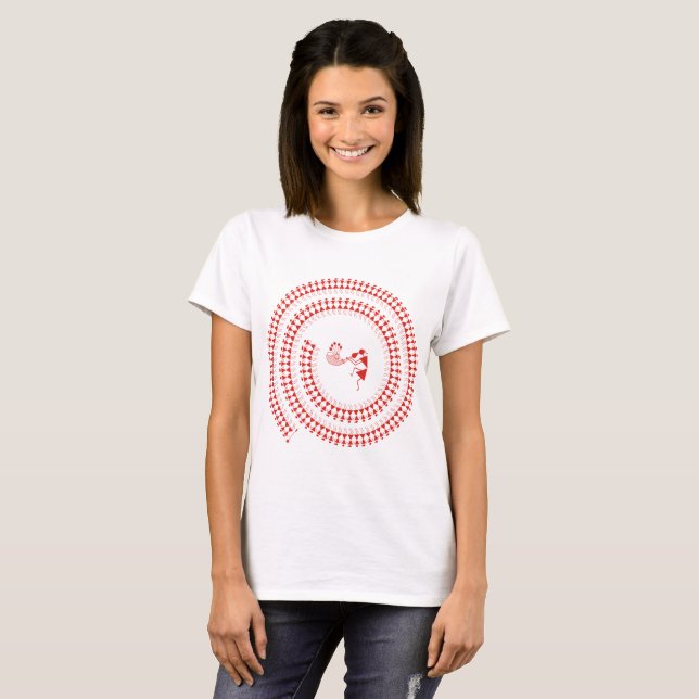 T-shirt tribal frais de Warli - danse et musique (Devant entier)