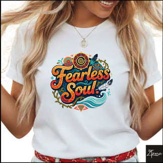 T-shirt Tribal Geometric Fearless Soul Fire Water