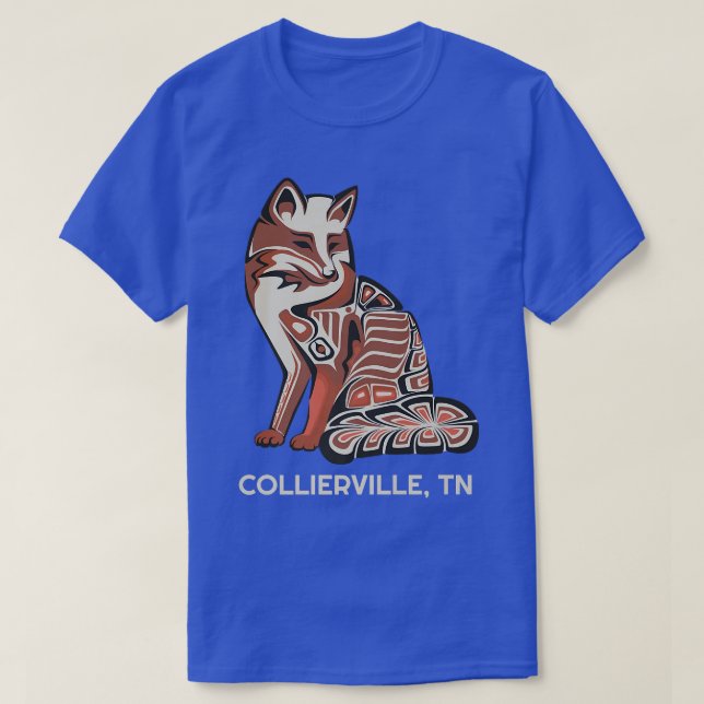 T-shirt Tribal Rouge De Collierville Oeuvres D'Art Amérind (Design devant)