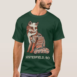 T-shirt Tribal Rouge Pour Chesterfield Artiste Amérindienn