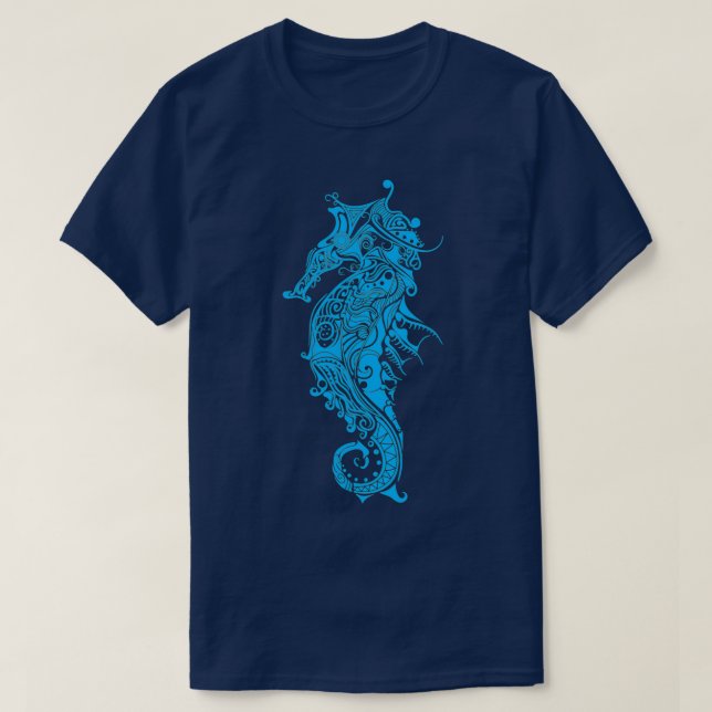 T-shirt Tribal Seahorse Shirt Seahorse Amateurs Chemise Se (Design devant)