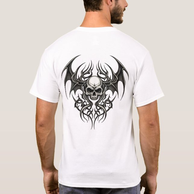 T-shirt Tribal Warrior Skull Crest (Dos)