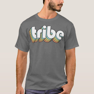 T-shirt Tribe Retro Rainbow Typographie style défraîchi