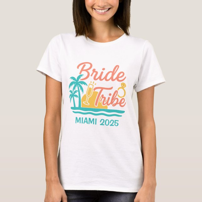 T-shirt Tribu de la Mariée Nom personnalisé & Date  Enterr (Devant)