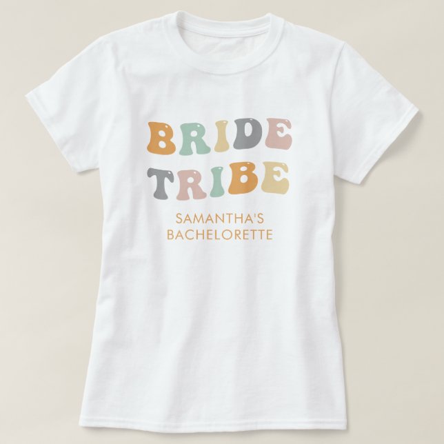 T-shirt Tribu de la mariée Week-end d'enterrement de vie d (Design devant)