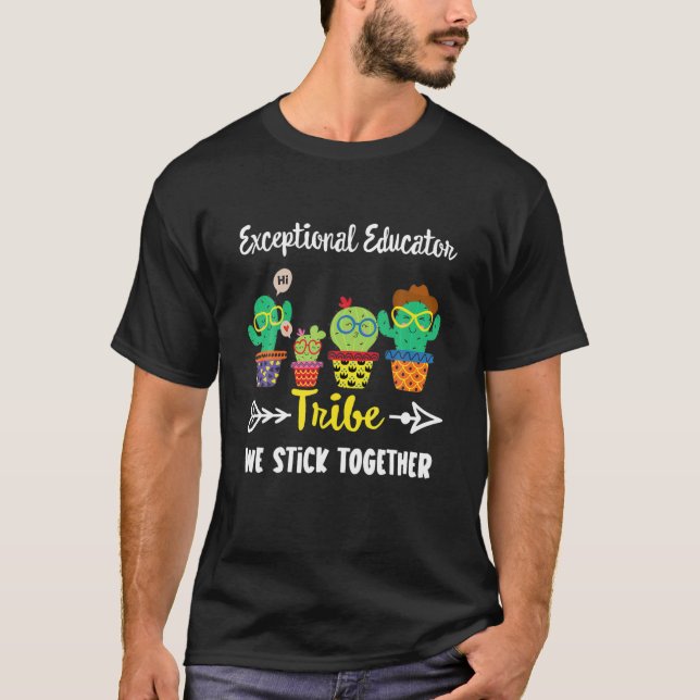 T-shirt Tribu d'éducateurs exceptionnels, Cactus amusant C (Devant)