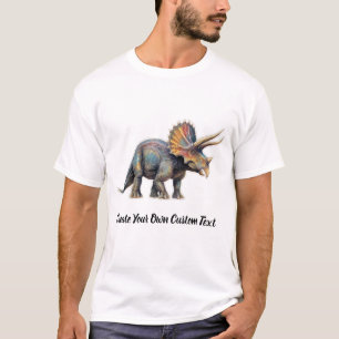 T-shirt Triceratops Dinosaure Créez Votre Propre Texte Per
