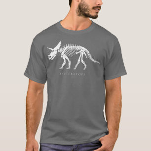T-shirt Tricératops Skeleton Dinosaure Trois Cornes Ventil
