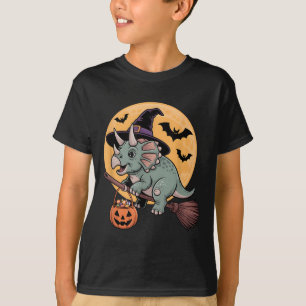 T-shirt Tricératops Witch Casquette Citrouille Halloween C
