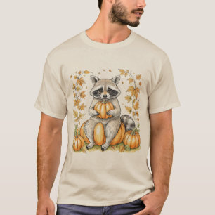 T-shirt Trick or Raton laveur Trashy Citrouille d'Hallowee