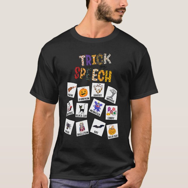 T-shirt Trick Or Speech Halloween AAC SLP Squad Speech Lan (Devant)