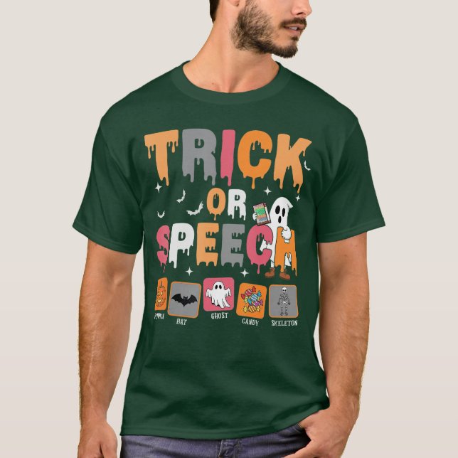 T-shirt Trick or Speech Halloween SLP Orthophoniste (Devant)