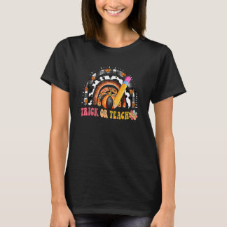 T-shirt Trick Or Teach Arc-en-ciel Halloween Enseignants H