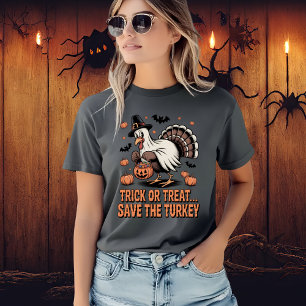 T-shirt Trick or Treat Save the Turkey Drôle Halloween