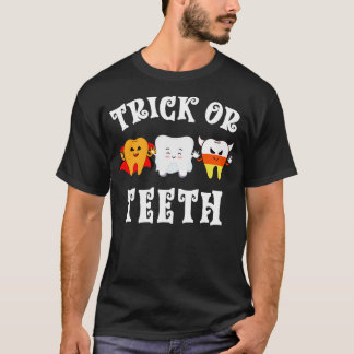 T-shirt Trick Ou Dents Drôle Dentaire Halloween Traiter De