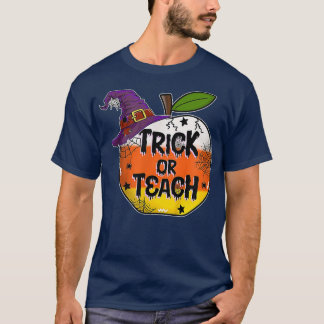 T-shirt Trick Ou Enseigner Pomme Drôle Enseignant Hallowee