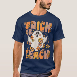 T-shirt Trick Ou Enseigner Super Fleurs Vintages Fleur Hau