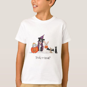 T-shirt Trick ou traitement ? Chiens en costumes d'Hallowe