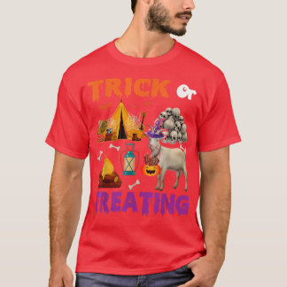 T-shirt Trick Ou Traitement Halloween Chèvre Camping Scary