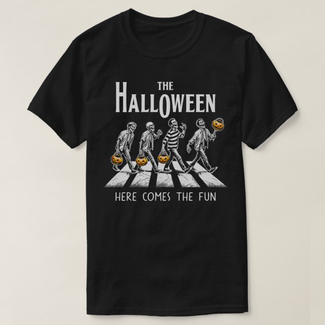 T-shirt Trick ou traitement Zombies Hommes Femmes Enfants  (Design devant)