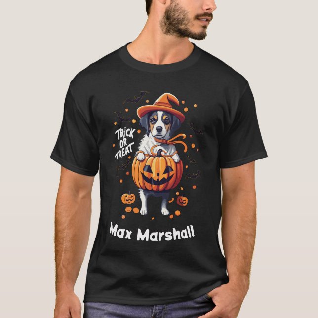 T-shirt Trick ou Treat Dog - Soiree Noir Spotaculaire (Devant)