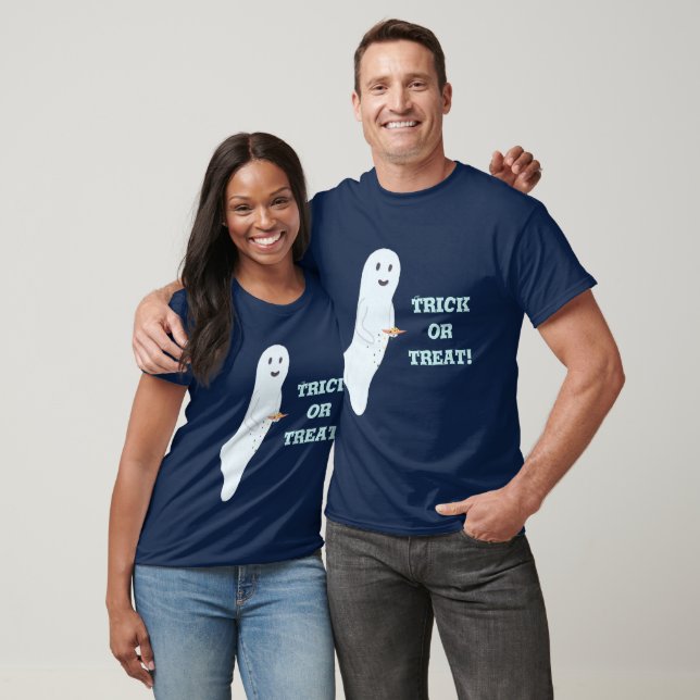T-shirt Trick ou Treat Ghost, avec assiette de bonbons, Te (Unisexe)