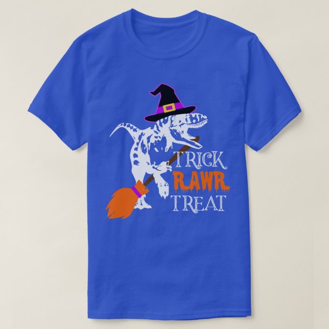 T-shirt TRICK RAWR TRAIT Funny Halloween Pun TRe Dinosaur (Design devant)