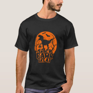T-shirt Trick Rawr Treat Blood Moon Dinosaur Hold Citrouil