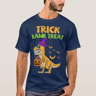 T-shirt Trick Rawr Treat Dinosaur Tre Witch Citrouille Fun