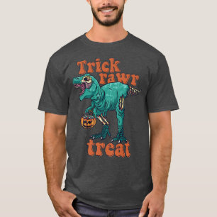 T-shirt Trick Rawr Treat Skeleton Zombie T Re Halloween Di