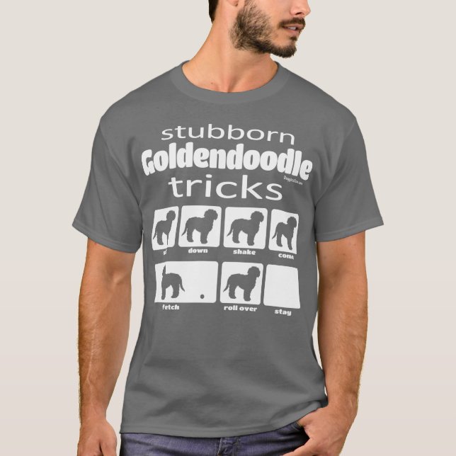 T-shirt Tricks Goldendoodle têtu (Devant)