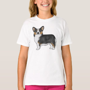 T-shirt Tricolore noir Pembroke Corgi gallois adorable chi