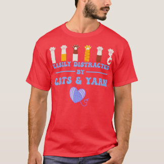 T-shirt Tricot amusant de chats et de fils