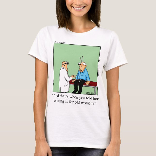 T-shirt Tricot Drôle Pour Tee - shirt Dames Vieilles (Devant)