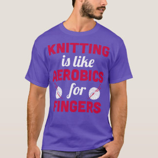 T-shirt Tricot est comme l'aérobic pour doigts Blanc