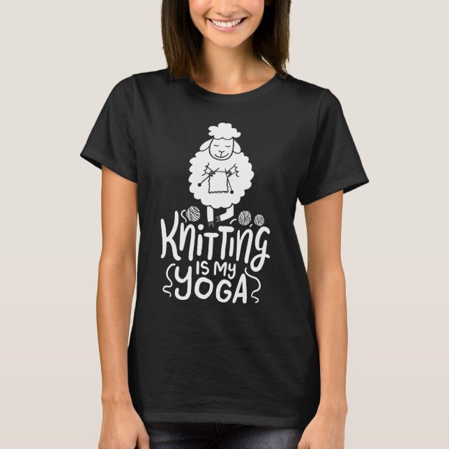 T-shirt Tricot Est Mon Yoga Mignonne Mouton De Laine Qui E (Devant)