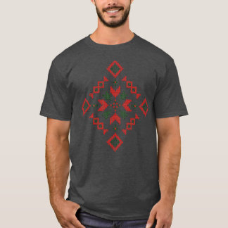 T-shirt Tricot festif fleurs de noël motif
