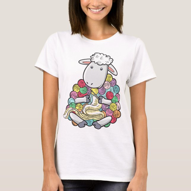 T-shirt Tricot Sheep Fer Bergers Laine d'élevage (Devant)