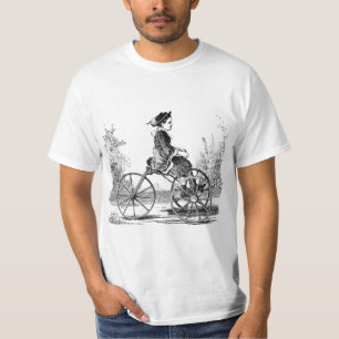 T-shirt Tricycle de bicyclette de roue du cru trois