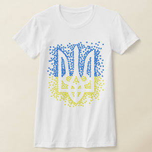 T-shirt Trident de l'emblème ukrainien tryzub dispersant l