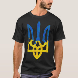 T-shirt trident ukrainien polygonal bas