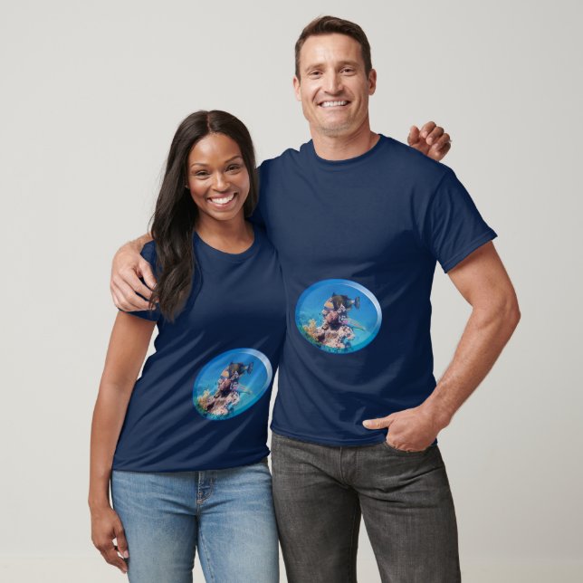T-shirt Triggerfish at coral reef - Photographic Design |  (Unisexe)
