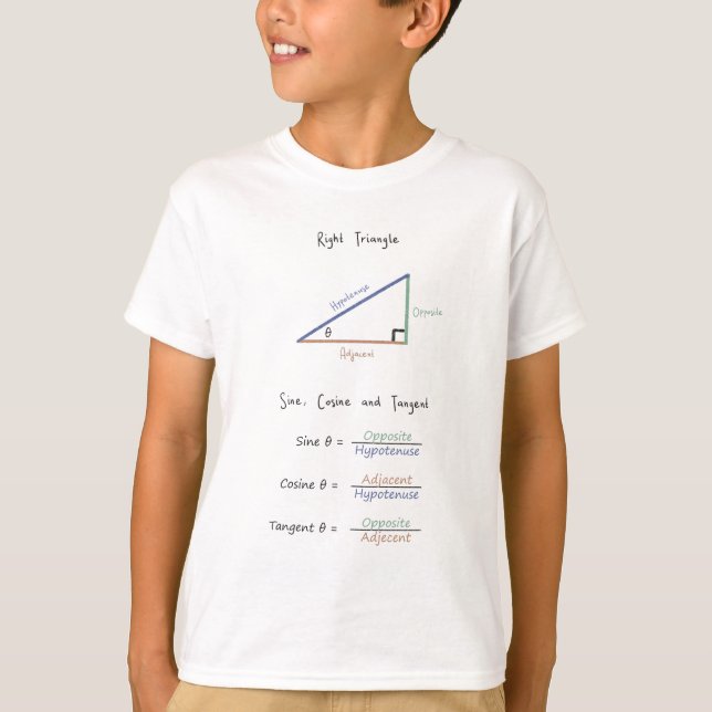 T-shirt Trigonométrie éducative Sine Cosine Tangent (Devant)