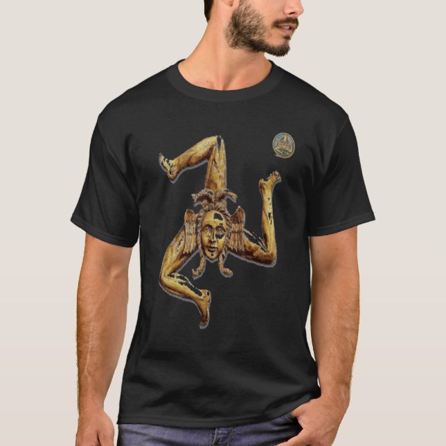 T-shirt Trinacria Pour Sicile Hommes Et Femmes Italien (Devant)