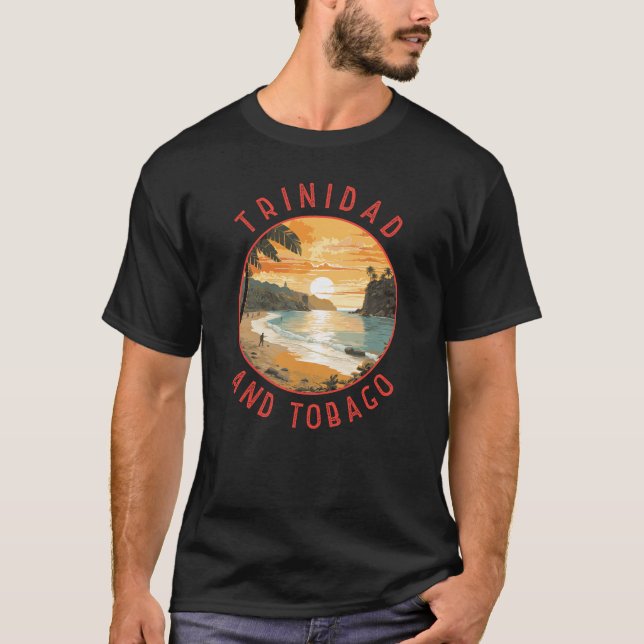 T-shirt Trinité-et-Tobago Caribbean Distressed Circle (Devant)