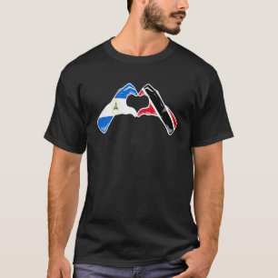 T-shirt Trinité-Et-Tobago Nicaragua Drapeau Coeur Mix Heri