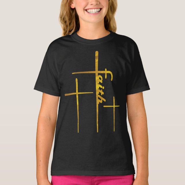 T-shirt Trinity Cross Christian Faith Jeunes garçons Fille (Devant)